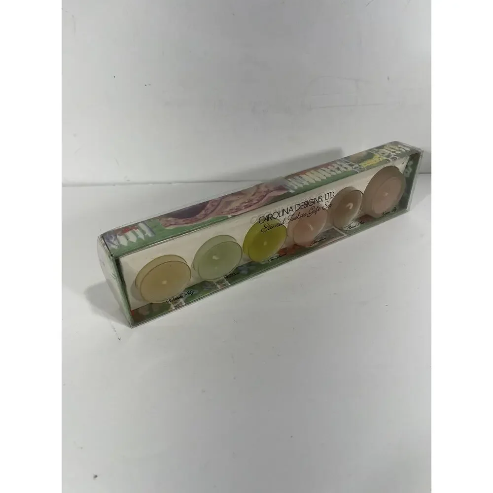 Carolina Designs Scented Tealite Gift Set 6‎ Candles & 1 Holder Tea Light Candle